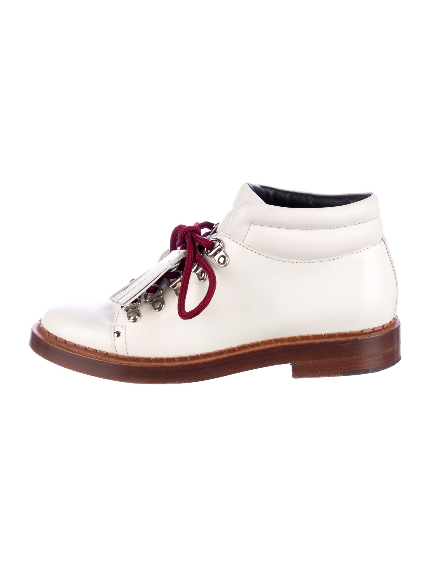 Tod's Leather Colorblock Pattern Lace-Up Boots