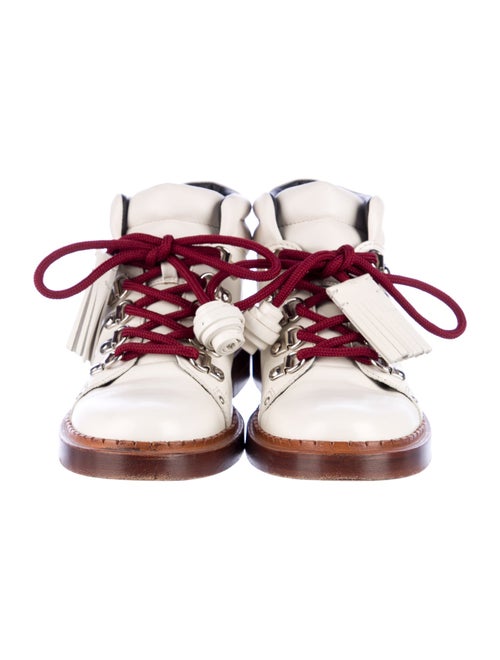 Tod's Leather Colorblock Pattern Lace-Up Boots