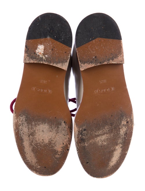 Tod's Leather Colorblock Pattern Lace-Up Boots