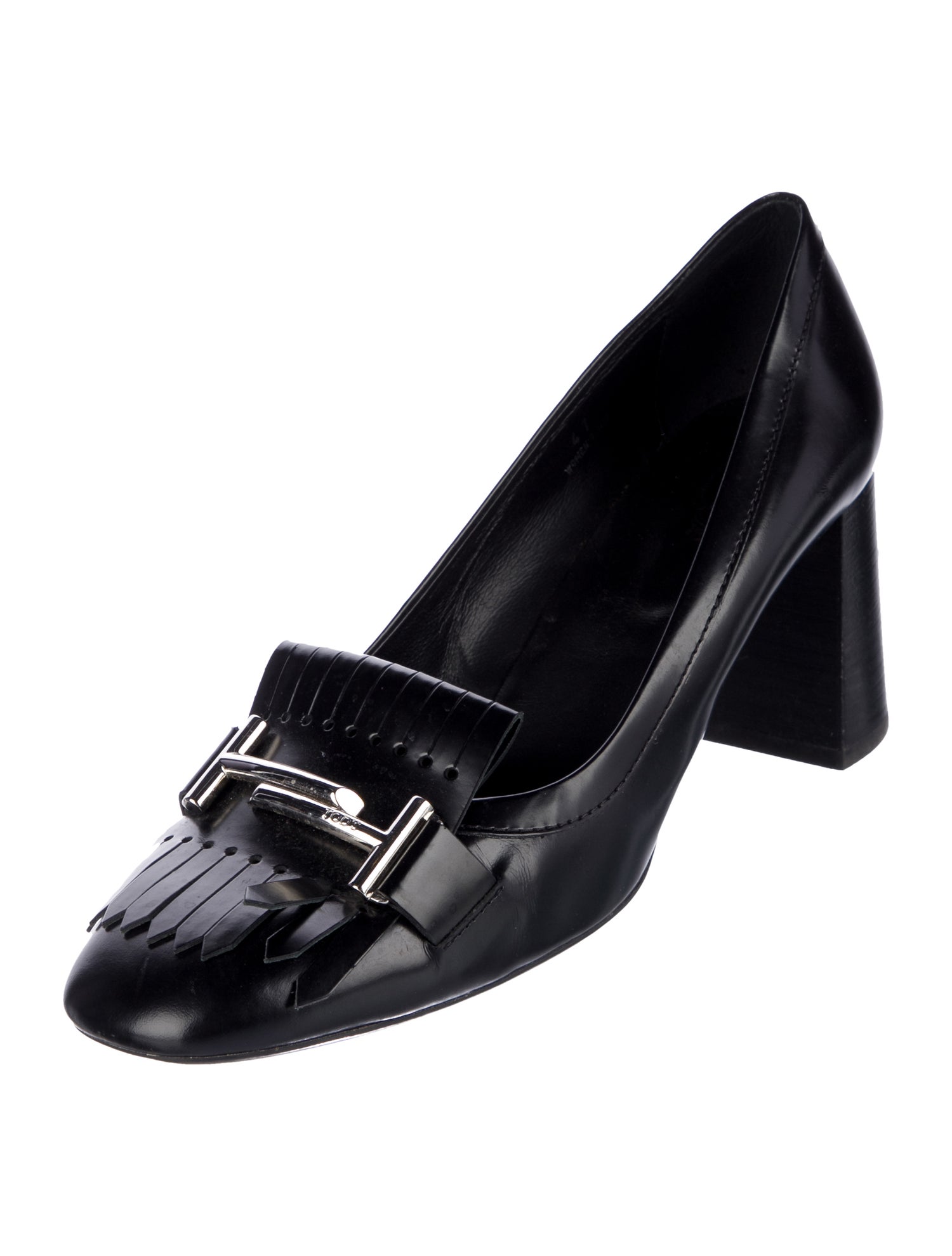 Tod's Leather Fringe Trim Accent Pumps
