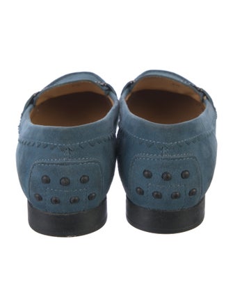 Tod's Suede Crystal Embellishments Loafers