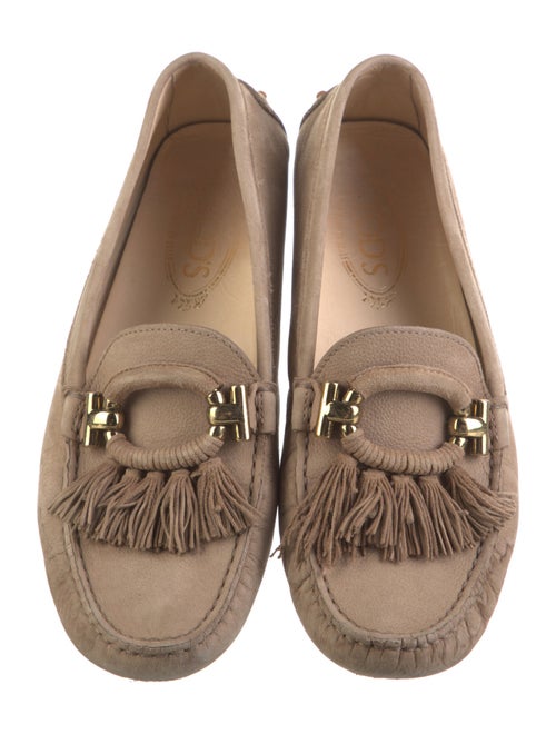 Tod's Suede Fringe Trim Accent Loafers
