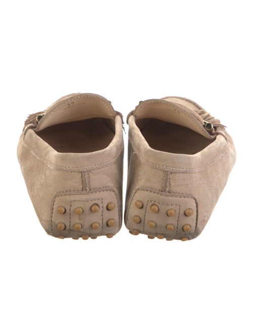 Tod's Suede Fringe Trim Accent Loafers