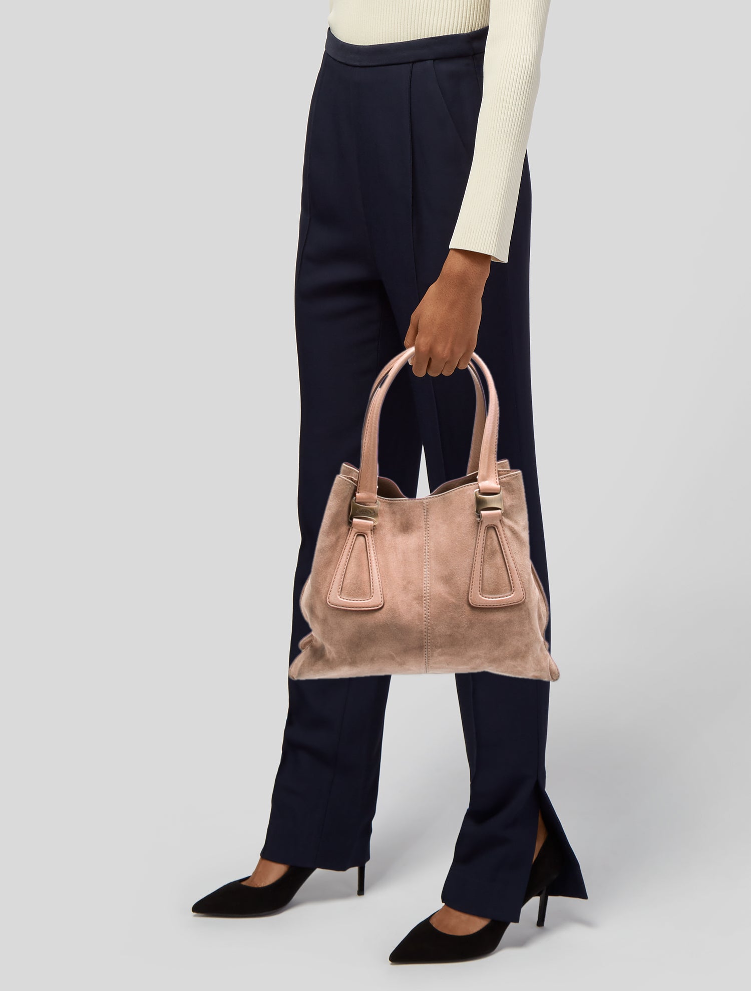 Escada Suede Shoulder Bag - Brown Shoulder Bags, Handbags - ESC161052 ...