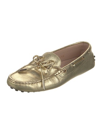 Tod's Leather Bow Accents Loafers