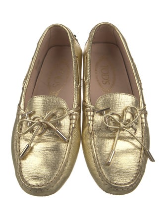 Tod's Leather Bow Accents Loafers
