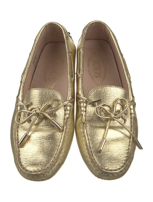 Tod's Leather Bow Accents Loafers