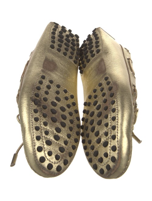 Tod's Leather Bow Accents Loafers