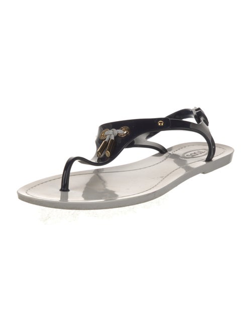 Tod's Rubber Tassel Accents T-Strap Sandals