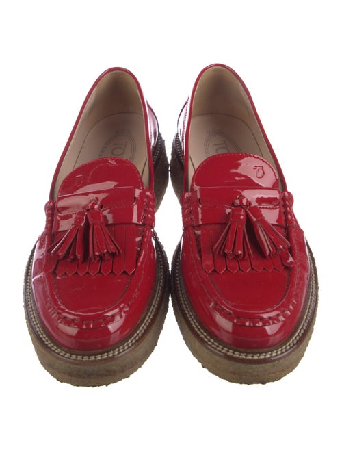 Tod's Patent Leather Tassel Accents Loafers