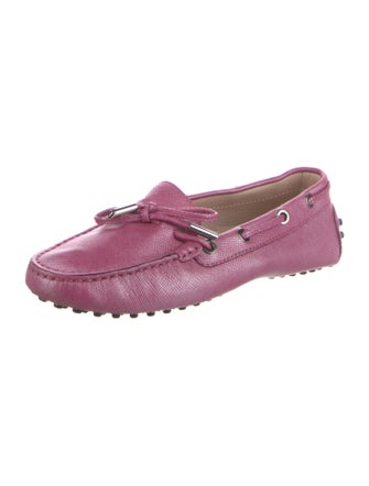 Tod's Leather Bow Accents Loafers