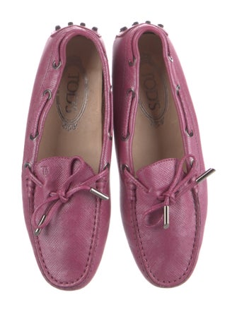 Tod's Leather Bow Accents Loafers