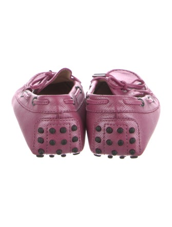 Tod's Leather Bow Accents Loafers