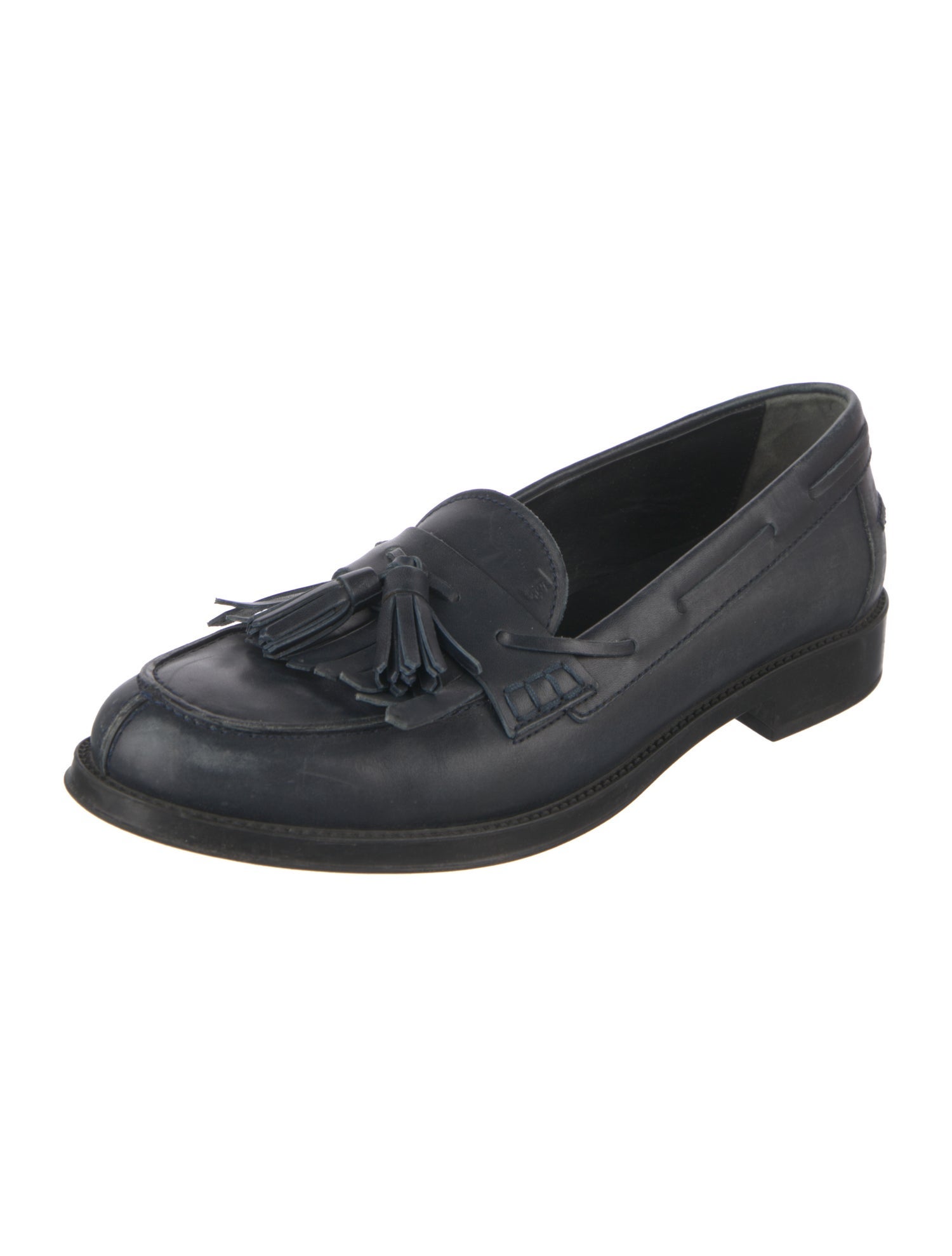 Tod's Leather Tassel Accents Loafers