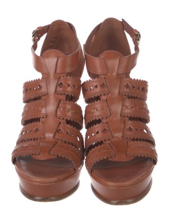 Tod's Leather Lasercut Accents Gladiator Sandals