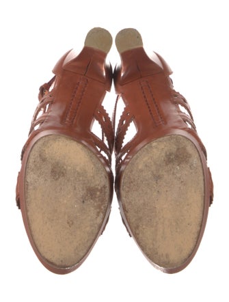 Tod's Leather Lasercut Accents Gladiator Sandals