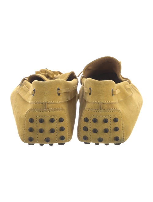 Tod's Yellow Suede Bow Accents Loafers