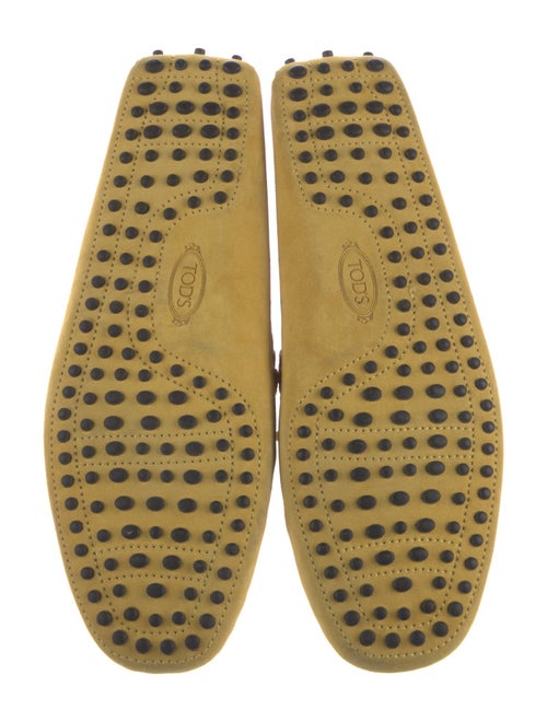 Tod's Yellow Suede Bow Accents Loafers