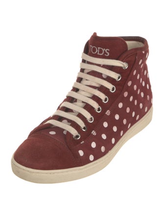 Tod's Suede Polka Dot Print Sneakers