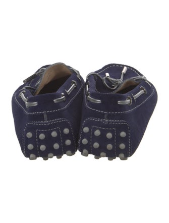 Tod's Suede Bow Accents Loafers