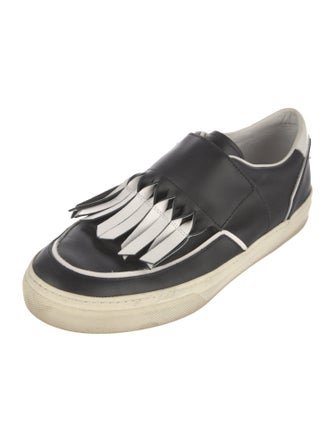Tod's Leather Fringe Trim Accent Sneakers