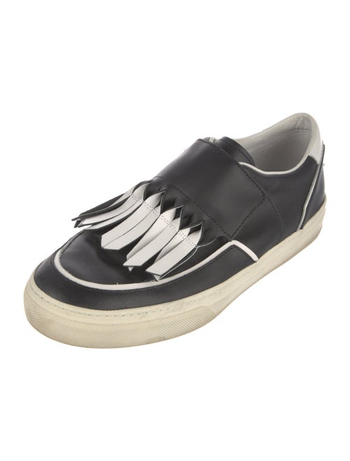 Tod's Leather Fringe Trim Accent Sneakers