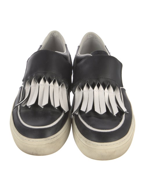 Tod's Leather Fringe Trim Accent Sneakers