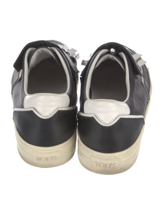 Tod's Leather Fringe Trim Accent Sneakers