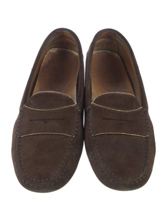 Tod's Suede Crystal Embellishments Loafers