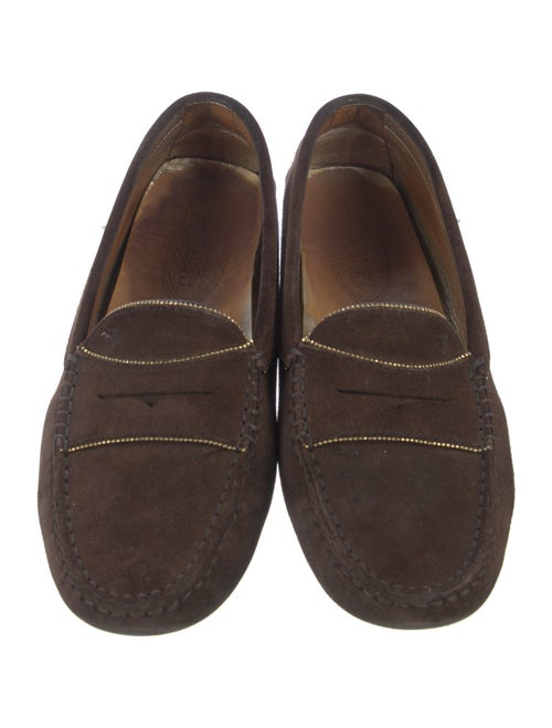 Tod's Suede Crystal Embellishments Loafers
