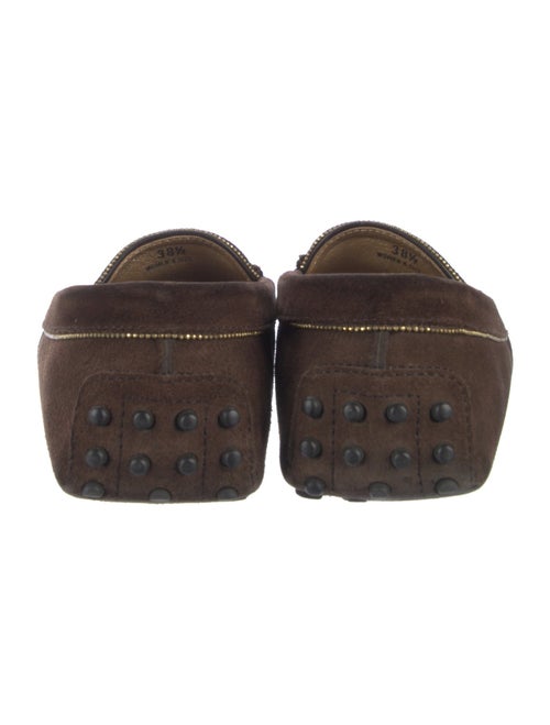 Tod's Suede Crystal Embellishments Loafers