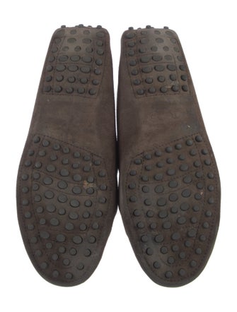 Tod's Suede Crystal Embellishments Loafers