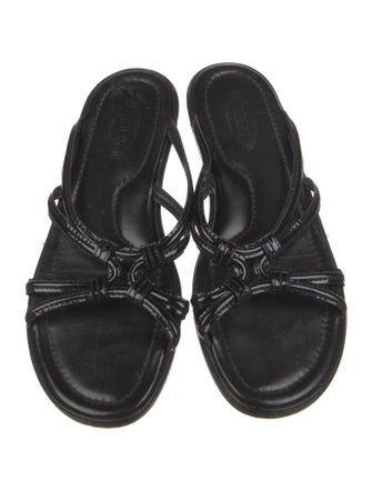 Tod's Patent Leather Cutout Accent Slides