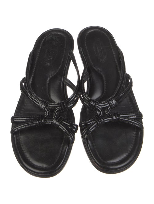 Tod's Patent Leather Cutout Accent Slides