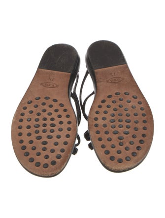 Tod's Patent Leather Cutout Accent Slides