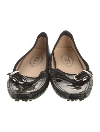 Tod's Patent Leather Bow Accents Loafers