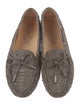 Tod's Snakeskin Bow Accents Loafers