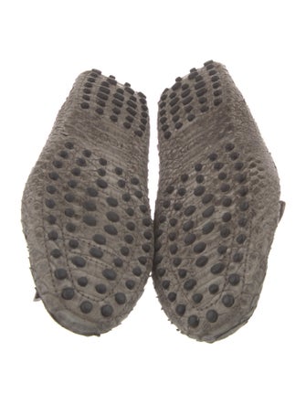 Tod's Snakeskin Bow Accents Loafers