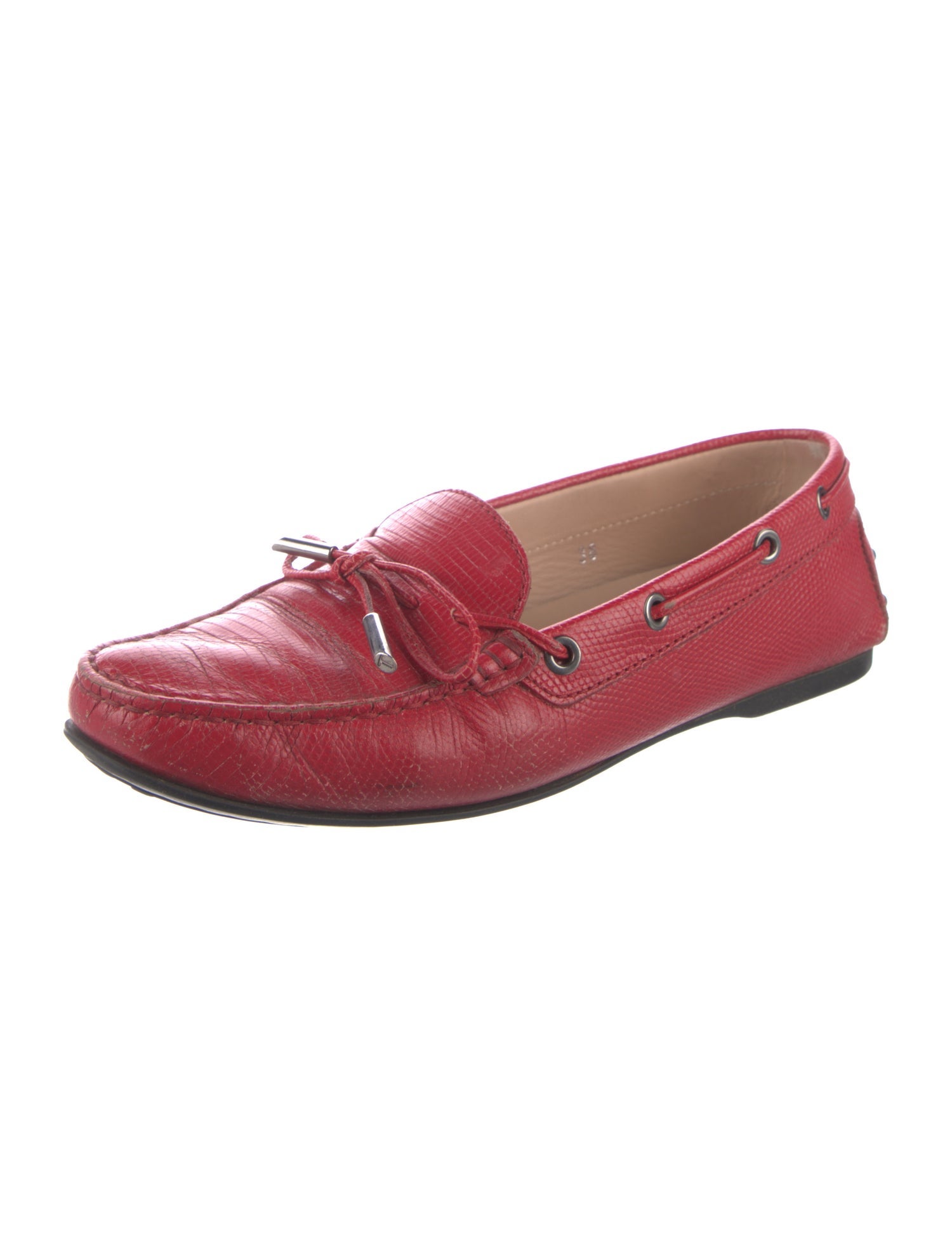 Tod's Leather Bow Accents Loafers