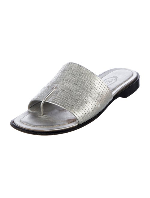 Tod's Leather Sequin Embellishments Slides