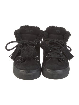 Tod's Suede Printed Lace-Up Boots