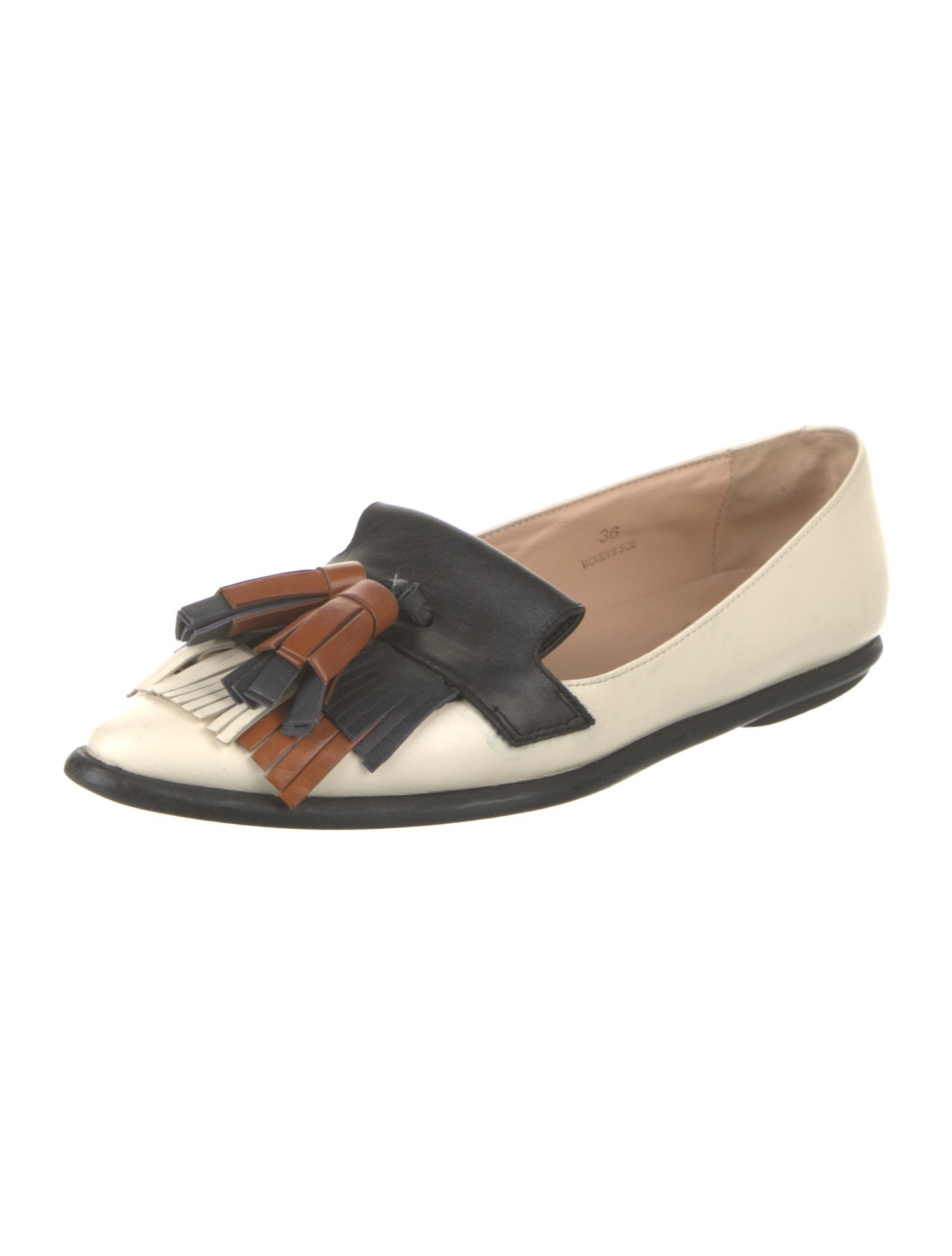 Tod's Leather Tassel Accents Ballet Flats
