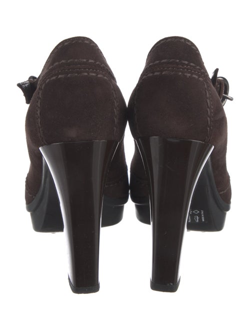 Tod's Suede Cutout Accent T-Strap Pumps