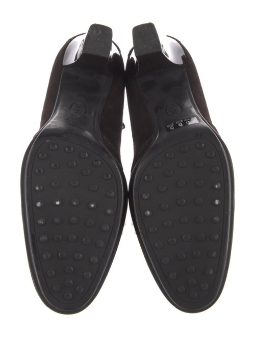 Tod's Suede Cutout Accent T-Strap Pumps