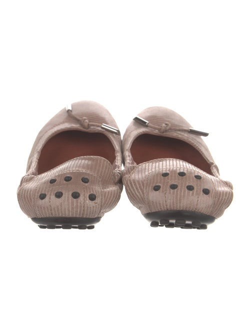 Tod's Patent Leather Bow Accents Ballet Flats