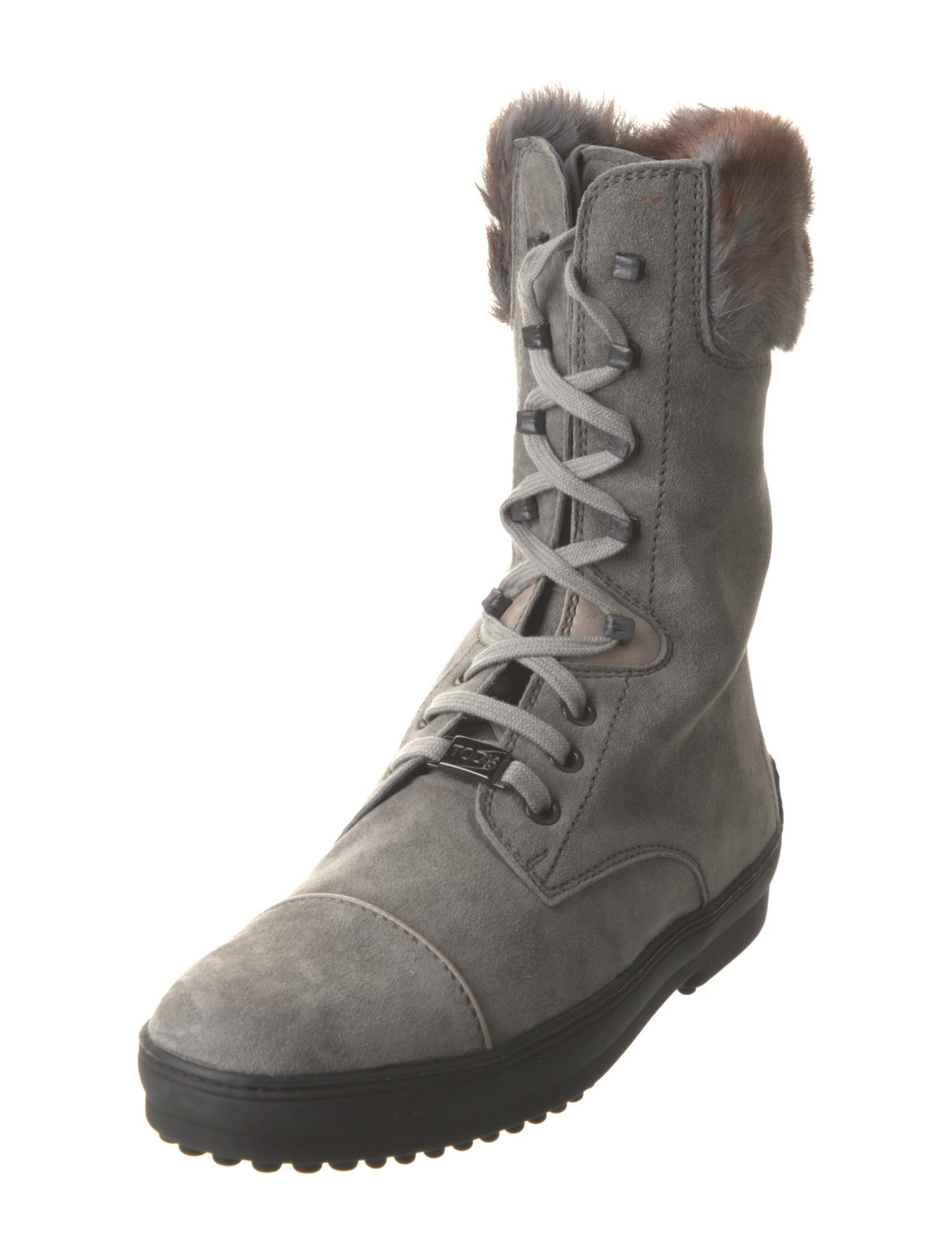 Tod's Suede Colorblock Pattern Boots