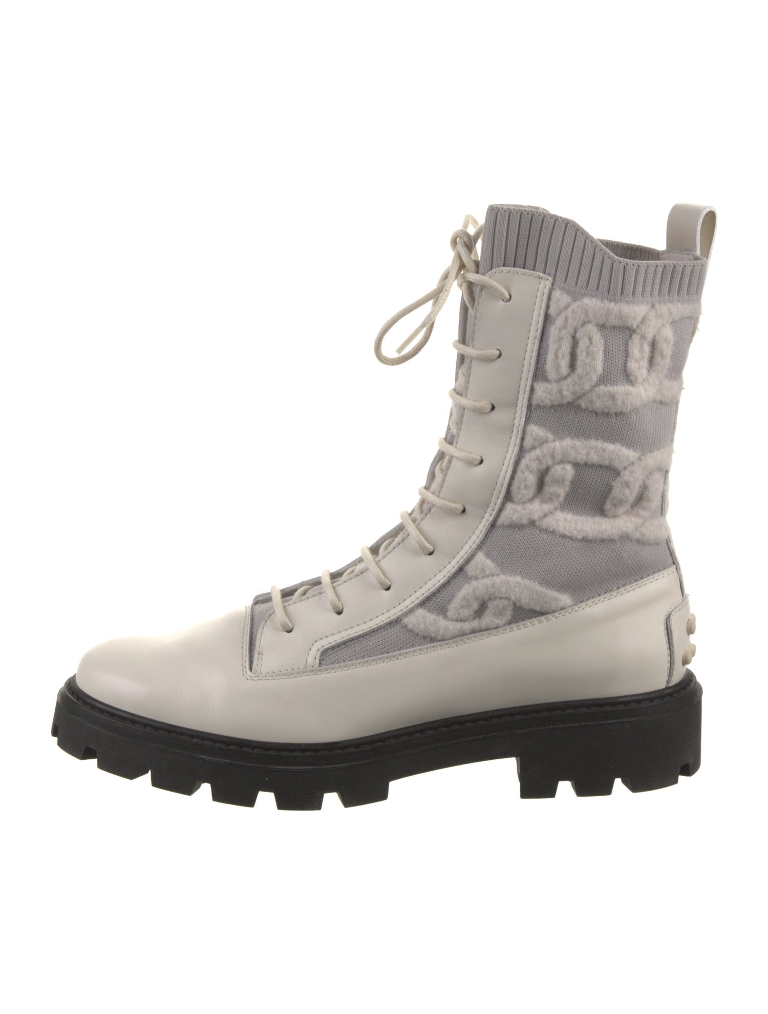 Tod's Leather Printed Combat Boots