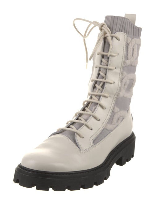 Tod's Leather Printed Combat Boots