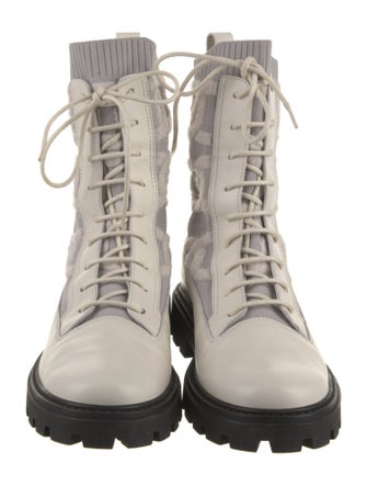 Tod's Leather Printed Combat Boots