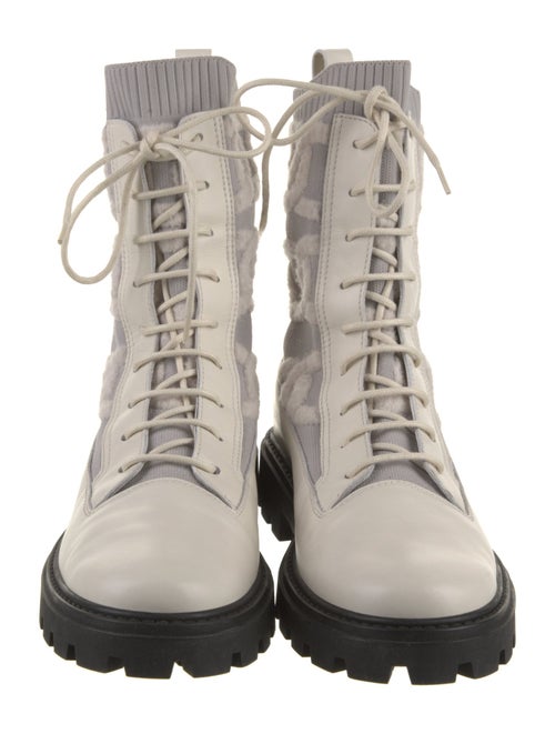 Tod's Leather Printed Combat Boots
